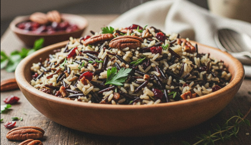 Wild Rice Pilaf with Pecans & Cranberries